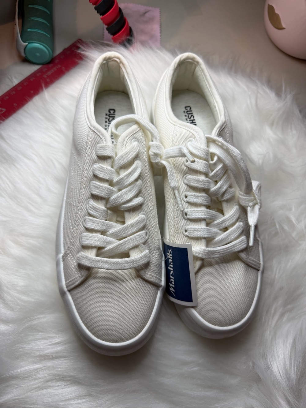 Marshalls Women's Cream Canvas Low-Top Sneakers